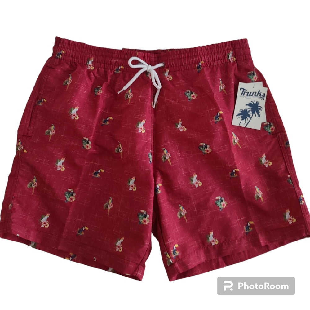 Trunks Surf and Swim Company Men's Swim Shorts Raspberry Size Large